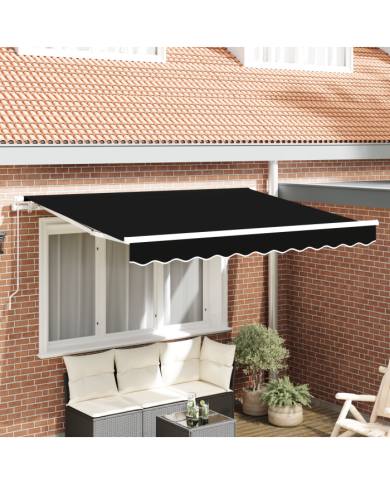 Tissu de remplacement d'auvent pour cadre 3x2 m noir | Mobilier & Déco