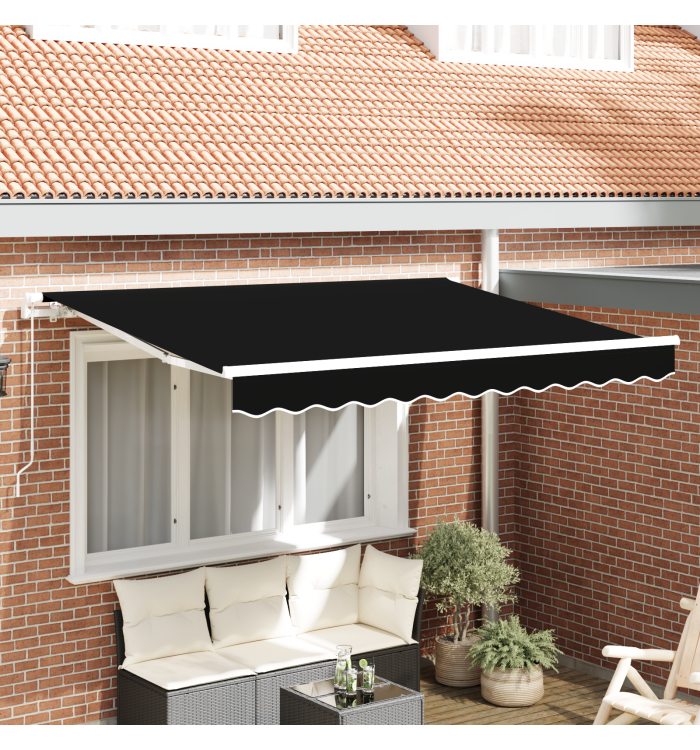 Tissu de remplacement d'auvent pour cadre 3x2 m noir | Mobilier & Déco