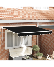 Tissu de remplacement d'auvent pour cadre 3x2 m noir | Mobilier & Déco