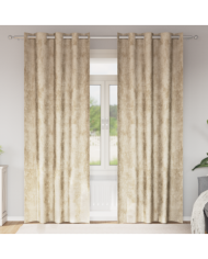 Rideaux en velours 2 pcs avec œillets Crème 260x140 cm | Mobilier & Déco