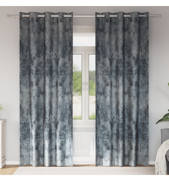Rideaux en Velours 2 pcs avec Œillets Gris Argent 225x140 cm | Mobilier & Déco