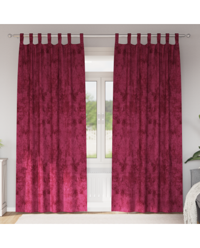 Set de 2 rideaux en velours avec œillets bordeaux 225x140 cm | Mobilier & Déco