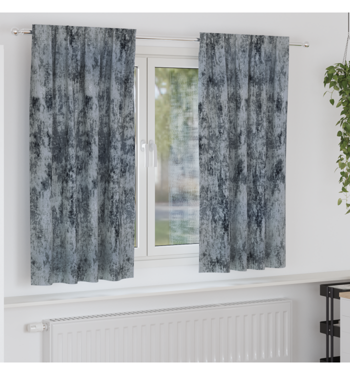 Rideaux en Velours 2 pcs avec œillets Gris Argenté 175x140 cm | Mobilier & Déco