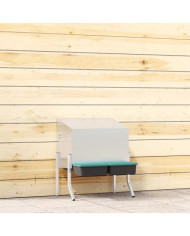 Nichoir à poules2 compartiments avec pieds en acier galvanisé | Mobilier & Déco