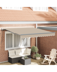 Auvent rétractable manuel beige 350x250 cm, Tissu de remplacement pour auvent pour cadre 3,5x2,5 m beige | Mobilier & Déco