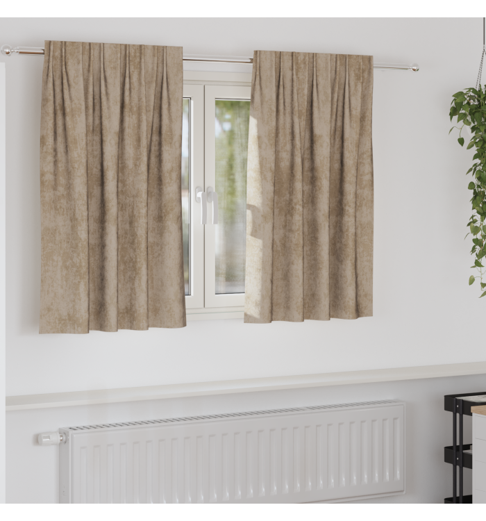 Rideaux en velours 2 pcs avec œillets Champagne 140x140 cm | Mobilier & Déco