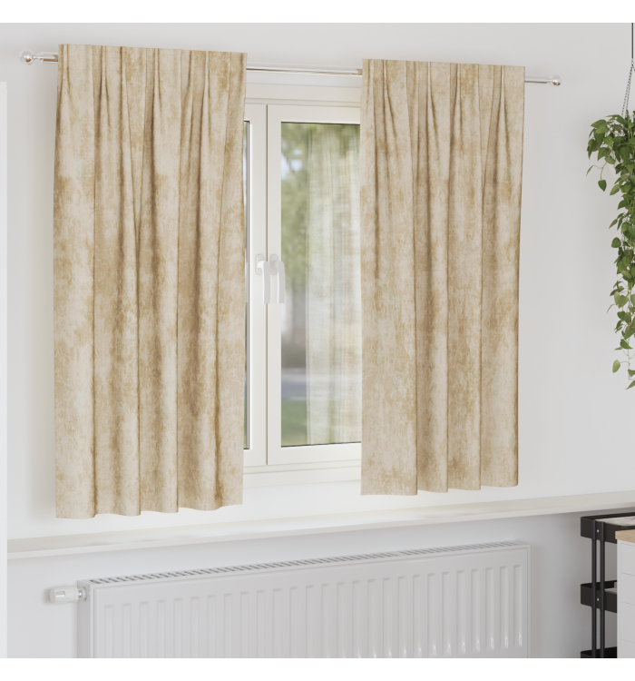 Rideaux 2 pcs avec Poches pour Tringle Crème 175x140 cm | Mobilier & Déco