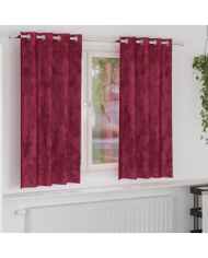 Rideaux en velours 2 pcs avec œillets Bourgogne 175x140 cm | Mobilier & Déco