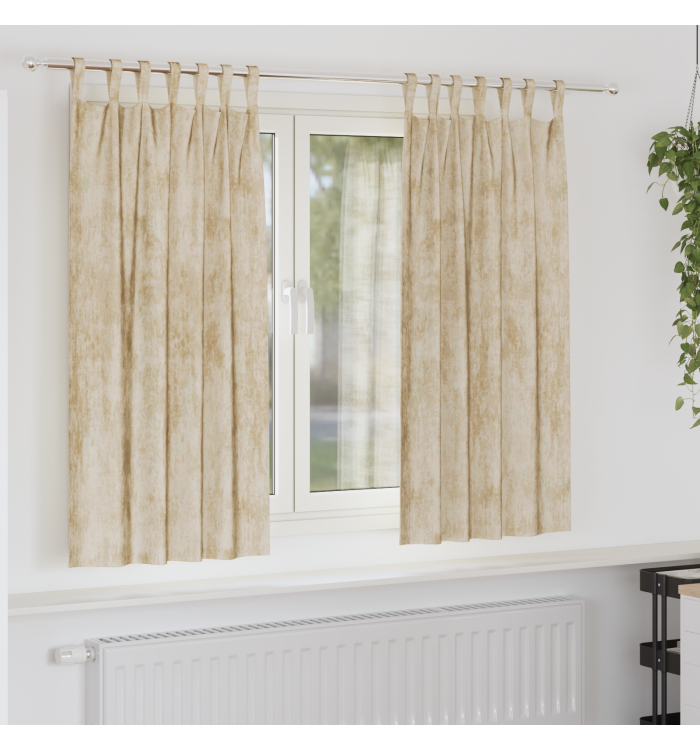 Rideaux en velours 2 pcs avec œillets crème 175x140 cm | Mobilier & Déco