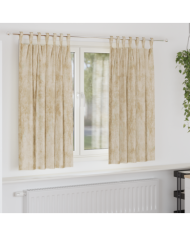 Rideaux en velours 2 pcs avec œillets crème 175x140 cm | Mobilier & Déco