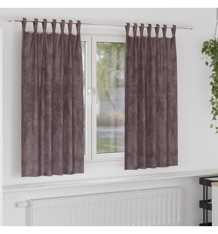 Rideaux en Velours 2 pcs avec Œillets Marron 175x140 cm | Mobilier & Déco