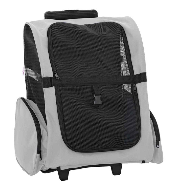Chariot pour animaux de compagnie 3 en 1 Gris 48 x 32 x 57 cm Tissu Oxford | Mobilier & Déco