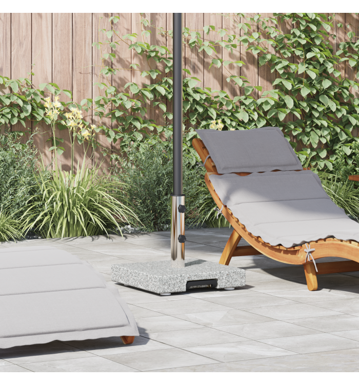 Base de parasol à roulettes avec poignée granit gris 29 kg carrée | Mobilier & Déco