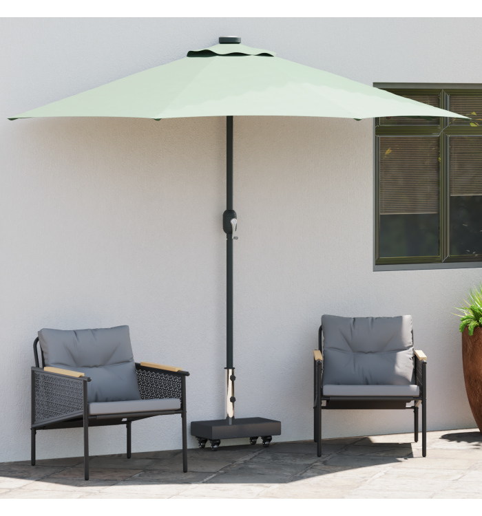 Base de parasol avec roues pour poteaux Ø38/48mm Granit Noir 25 kg Rectangulaire | Mobilier & Déco