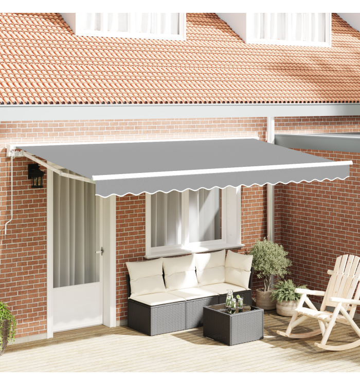 Cadre d'Auvent Semi-Cassette Rétractable à Opération Manuelle en Métal | Mobilier & Déco
