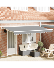 Cadre d'Auvent Semi-Cassette Rétractable à Opération Manuelle en Métal | Mobilier & Déco