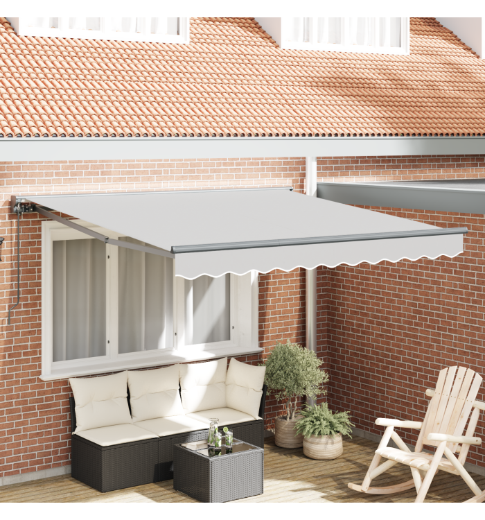 Auvent Cadre Semi-Cassette Rétractable Manuel en Métal | Mobilier & Déco