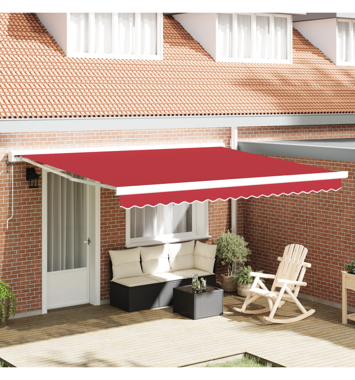 Store rétractable automatique rouge 400x300 cm, Tissu de remplacement pour store 4x3 m rouge | Mobilier & Déco