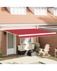 Store rétractable automatique rouge 400x300 cm, Tissu de remplacement pour store 4x3 m rouge | Mobilier & Déco