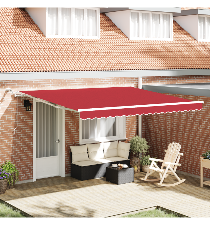 Auvent Rétractable Automatique avec LED Rouge 400x300 cm | Mobilier & Déco
