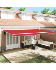 Store rétractable manuel Rouge 600x300 cm, Tissu de rechange pour store 6x3 m Rouge | Mobilier & Déco