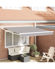 Store Rétractable Manuel Gris 350x250 cm, Tissu de Remplacement pour Store 3.5x2.5 m Cadre Gris Clair | Mobilier & Déco
