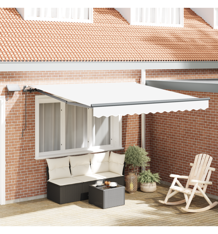 Store rétractable manuel avec LED blanc 350x250 cm | Mobilier & Déco
