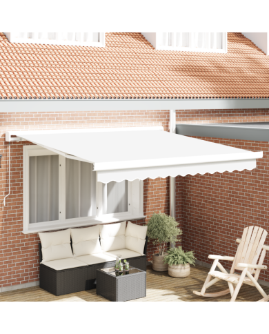 Auvent Rétractable Manuel Blanc 350x250 cm | Mobilier & Déco