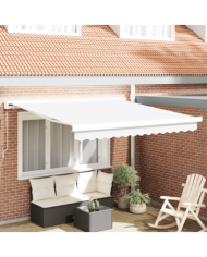 Auvent Rétractable Manuel Blanc 350x250 cm | Mobilier & Déco