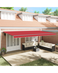 Store rétractable manuel rouge 600x350 cm, Tissu de remplacement pour store pour cadre de 6x3,5 m rouge | Mobilier & Déco