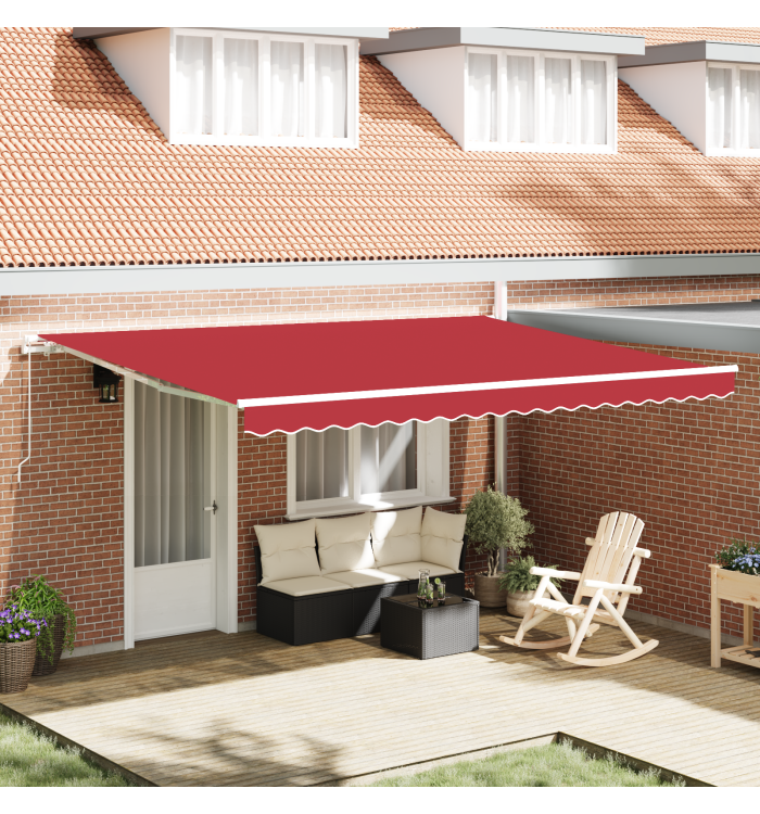 Tissu de remplacement de store pour cadre de 4,5 x 3 m Rouge | Mobilier & Déco