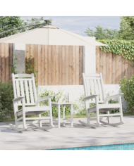 Chaises Berçantes 2 pcs Blanches 70x92x107.5 cm HDPE, Chaise Berçante Blanche 70x92x108 cm HDPE | Mobilier & Déco