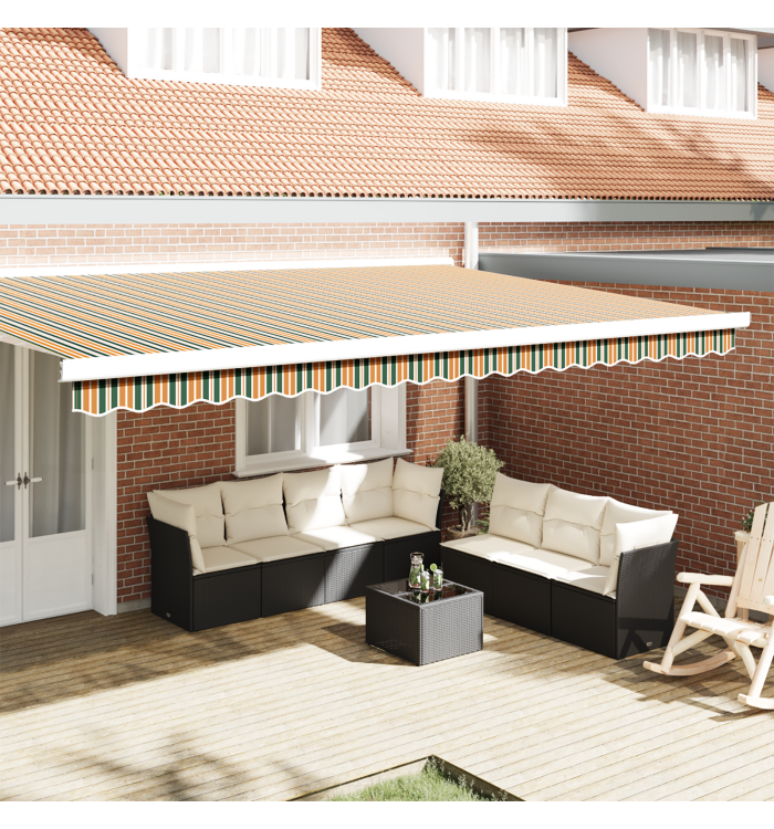 Valance de Auvent pour cadre de 5 m Vert et Jaune 4.8 x 0.2 m | Mobilier & Déco