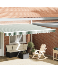Valance d'auvent pour cadre de 4,5 m Vert et blanc 4,3x0,2 m | Mobilier & Déco