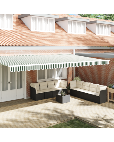 Drap de store pour cadre de 6 m vert et blanc 5.8 x 0.2 m | Mobilier & Déco