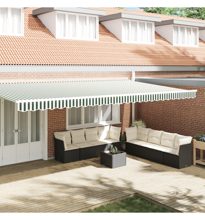 Drap de store pour cadre de 6 m vert et blanc 5.8 x 0.2 m | Mobilier & Déco
