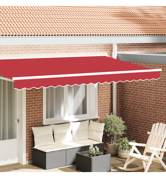 Valence d'auvent pour cadre de 3,5 m Rouge 3,3x0,2 m | Mobilier & Déco