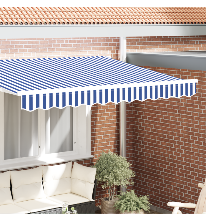 Valance de Auvent pour cadre de 2.5 m bleu et blanc 2.3x0.2 m | Mobilier & Déco