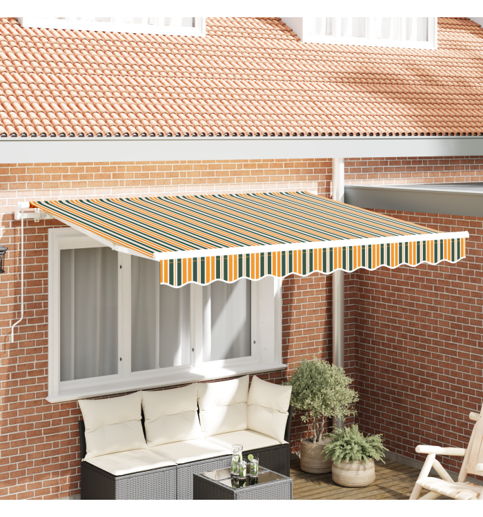 Tissu de remplacement de store pour cadre de 3x2 m Vert et Jaune | Mobilier & Déco