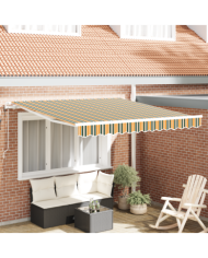 Auvent rétractable automatique Vert et Jaune 300x250 cm, Tissu de remplacement pour auvent cadre 3x2,5 m Vert et Jaune | Mobil