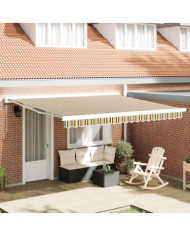 Tissu de remplacement pour auvent pour cadre 4x3.5 m Vert et Jaune | Mobilier & Déco