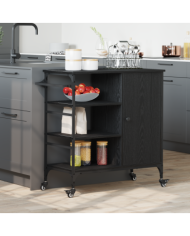 Chariot de cuisine Chêne noir 87,5x38,5x84,5 cm Bois d'ingénierie | Mobilier & Déco