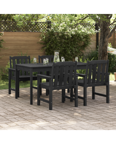 Chaises de jardin 4 pcs Noir 65,5x55,5x88 cm HDPE, Chaises de jardin 2 pcs Noir HDPE | Mobilier & Déco