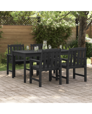 Chaises de jardin 4 pcs Noir 65,5x55,5x88 cm HDPE, Chaises de jardin 2 pcs Noir HDPE | Mobilier & Déco