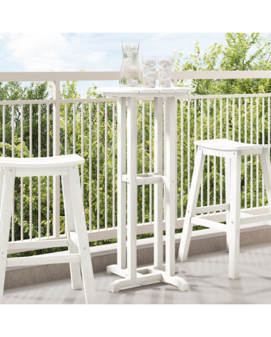 Table de Bar Blanche 55x55x107 cm HDPE | Mobilier & Déco