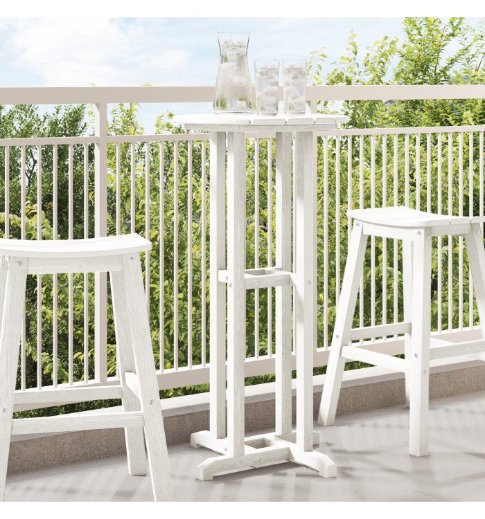 Table de Bar Blanche 55x55x107 cm HDPE | Mobilier & Déco