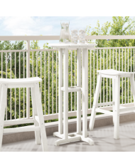 Table de Bar Blanche 55x55x107 cm HDPE | Mobilier & Déco