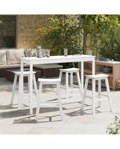 Tabourets de Bar 6 pcs Blanc HDPE, Tabourets de Bar 2 pcs Blanc HDPE | Mobilier & Déco