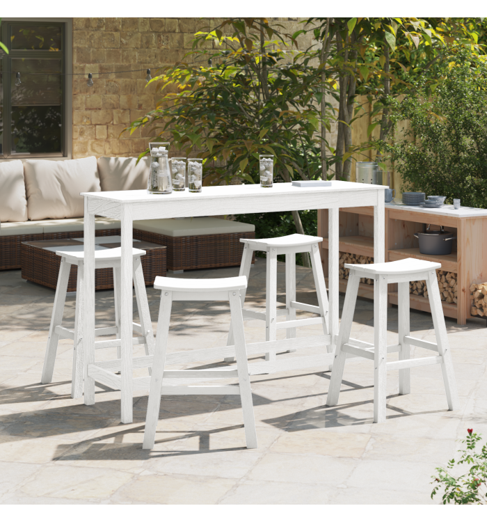 Tabourets de Bar 6 pcs Blanc HDPE, Tabourets de Bar 2 pcs Blanc HDPE | Mobilier & Déco