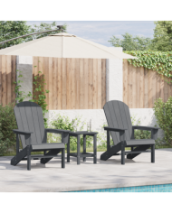 Ensemble de salon de jardin 3 pièces gris clair HDPE | Mobilier & Déco